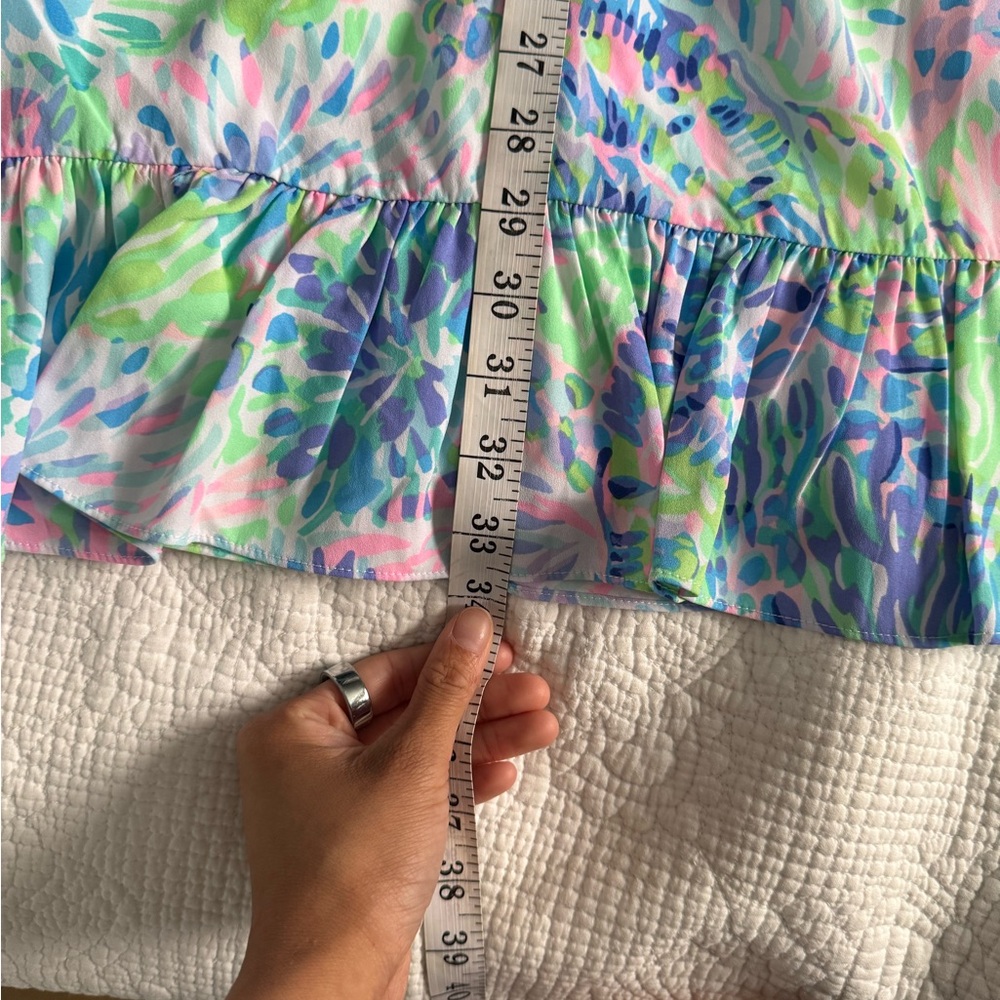 Lilly Pulitzer Darlah Print Ruffle Faux Wrap Dress in Shell of a Party - Picture 6 of 6
